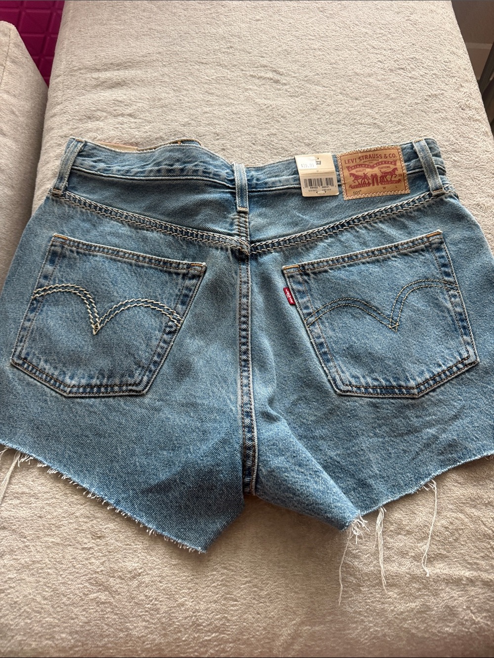 Levi's Distressed Light Blue Denim Cutoff Shorts